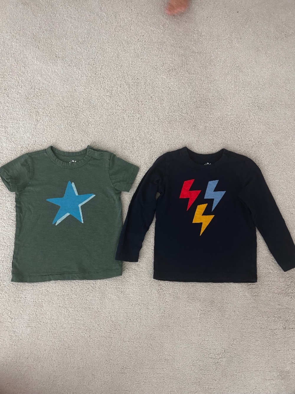Two Primary graphic tees 18-24-2T